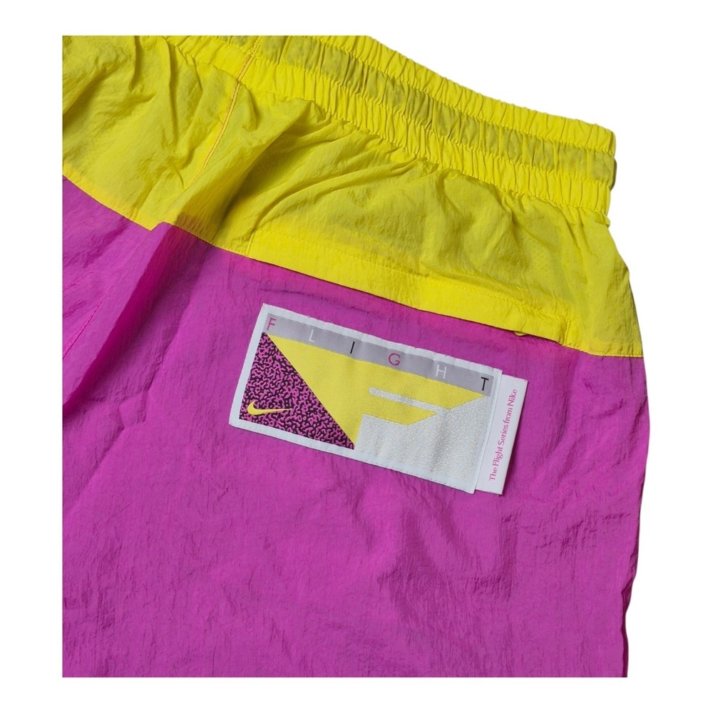Nike Men's L Flight‎ Series Windbreaker Track Pants Purple Yellow Colorblock